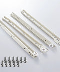 Heavy-Duty Drawer Slides For Wood Drawers And Office Furniture, Smooth 2-Section Roller Rails With Partial Extension, 35kg Load Capacity, Durable Metal Hardware, Easy Install, 1 Pair with screws