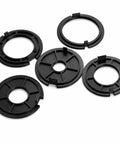 Drop The Mic 5 Pack 2 Inch Router Table Insert Rings Ultra Premium Abs Construction Fast Mount For Sears Craftsman Workbenches Dope Woodshop Gear Black, set of five black ABS router table rings.