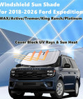 Foldable Front Window Sun Shade For 2018 2026 Ford Expedition SUV 4 Layer 240T UV Blocker Sun Visor Cover Reflective Heat Shield