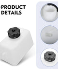 Gas Tank Kit For Mini Bikes And ATVs, Universal Fuel Canister With Oil Filter, Two Pipes And Four Clamps, 43cc to 49cc, White