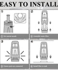Easy to install instructions for Top Shelf Coconut Activated Carbon Water Filter Replacement for compatible espresso machines.