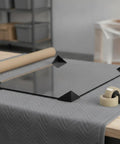 Beefy Corner Protectors For Shipping And Handling on glass slab with tape and cushion, shock absorbing cushioned packaging for transit.
