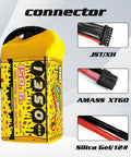 Speedy Pizza 1350mAh 6S LiPo Battery 22.2V 150C with XT60 plug detail, showing JST/XH, AMASS XT60 connectors, and Silica Gel/12#