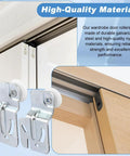 5Pcs Closet Sliding Door Roller Hardware Kit for Wardrobe Doors with Slide Track Replacement Rollers for Top Hung Sliding Doors