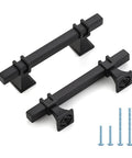 3 Inch Black Cabinet Handles 30 Pack Square Zinc Alloy Pulls with Screws