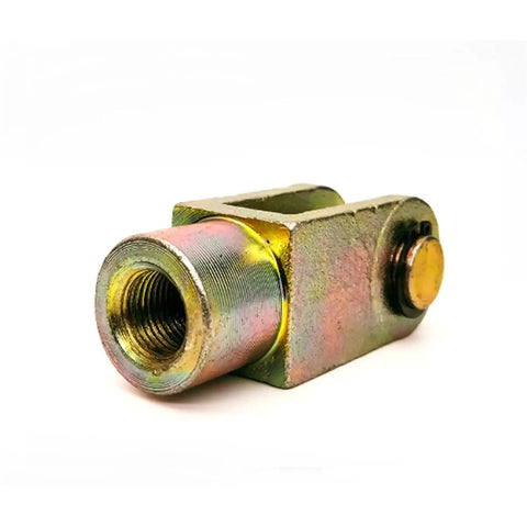 Beefy Heavy Duty Y Joint Pneumatic Cylinder Mounting Clevis Kit With Female To Male Thread Knuckle Rod Piston For M4 M5 M6 M8 M10 M12 M15 M20 M27 M36 M42 Color F M4x070Y Industrial Grade Air Tool Mounting Accessory, metal clevis close-up