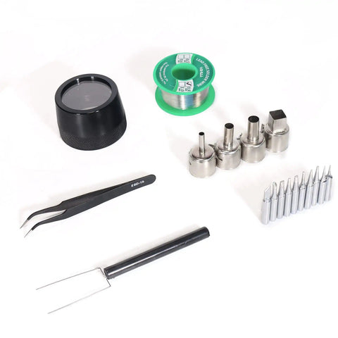Accessories for 4 in 1 Pro Grade Infrared BGA Soldering Station With Preheater, Hot Air Rework, Soldering Iron, includes tips and tools