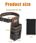 Rugged Tool Pouch With Belt For Electricians Mechanics And Carpenters, Thickened Wear Resistant Oxford Cloth, 12 Storage Pockets, 10.2 By 5.5 Inches