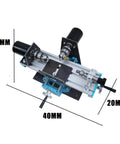 Compact Mini Metal Lathe And Wood Beads Machine With 7 Speed Adjustable Settings Up To 7000 Rpm showing precise dimensions of 20mm and 40mm.