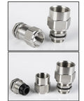Stainless Steel Conduit Cable Gland Salt Spray Resistant Compatible With M20 M25 Metric Fittings, showcasing two cable glands with rubber seal.
