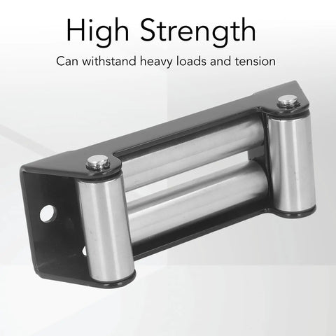 Beefy Heavy Duty Winch Roller Fairlead With 6000 Lb Load Capacity And 20 Steel Rollers On A Q235 Steel Frame For Industrial Electric Winches Rust Resistant And Smooth Wire Rope Guiding, high-strength roller fairlead