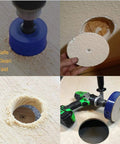 Luomorgo 60mm hole saw kit; blue housing, white core, hex shank adapter for wood and drywall.