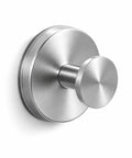 Heavy Duty Stainless Steel Suction Cup Hook Locks Bombproof To Smooth Surfaces. Sleek brushed silver design for bathroom gear.