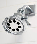 Old School Vintage 8 Jet Shower Head With 1.75 GPM Flow, Solid Brass Construction, 64 Customizable Sprays, Polished Chrome Finish