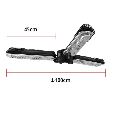 Electric Patio Parasol Umbrella Heater Folding Outdoor Infrared Space Heater With 3 Heating Panels, 45cm each, 100cm span.