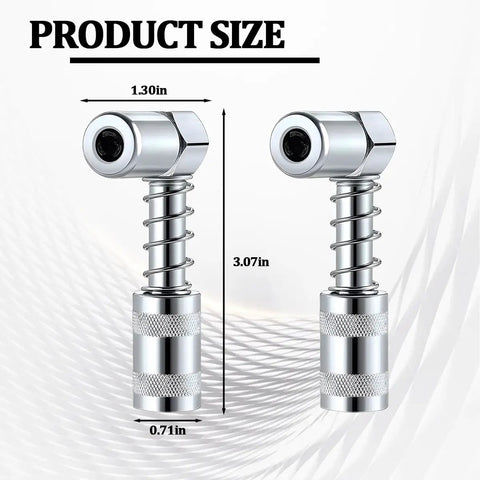 90 Degree Grease Coupler Adapter 2 Pack For Tight Spaces Right Angle Grease Gun Fittings Heavy Duty Automotive