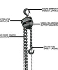 2 Ton Hand Chain Hoist With 30 Foot Lift For Industrial Rigging Built Tough For The Job Heavy Duty Alloy Steel Hooks Rotate 360 Degrees