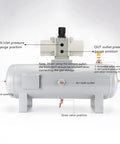 Gas Booster Pump For Industrial Pressure Systems, showing pressure gauge positions and air tank outlets