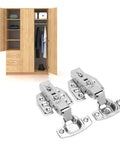 Stainless Steel Cabinet Hinges 2.0mm Thick With 105 To 110 Degree Opening, Two Pack, Silent Soft Close With Muffler, Heavy Duty Load Bearing