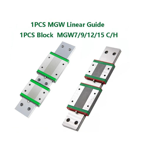 Linear Rail Kit With Sliding Block For CNC And 3D Printer 100 To 570mm Rail Length High Load Block Precision Hardened Steel