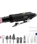 Heavy Duty 25000Rpm Straight Air Die Grinder Featuring Rear Exhaust Design For Lightning Fast Metal Polishing And Knockout Finish Work Around The Home Shop with various grinding heads.