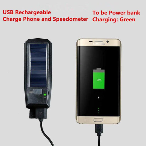 Solar Powered USB Rechargeable Bike Front Light With 350 Lumens 5 Modes All Weather Waterproof Mountain Bike Headlamp Plus 120dB Electric Bell Horn For Road Cycling Safety Go To Gear