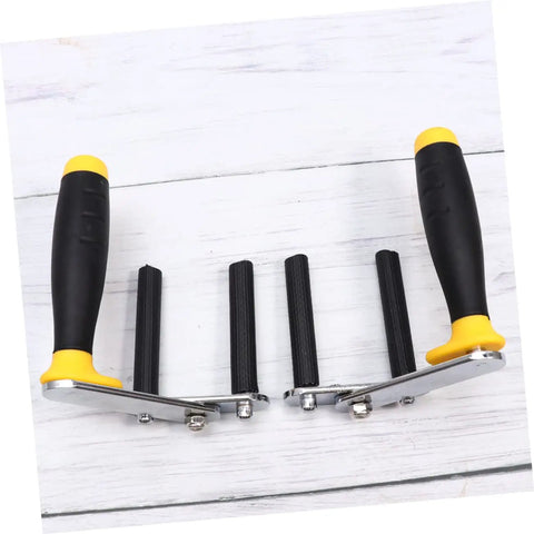 One Pair Adjustable Drywall Hoist And Gypsum Board Lifter Featuring Non Slip Safety Handles For Moving Plasterboard Ceramic Tiles And Glass Panels, lightweight grips on a white surface.
