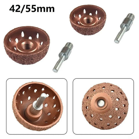 Heavy Duty Tire Grinding Head Made From Tough Alloy For Coarse Polishing And Wear Resistant Deburring On Tires With High Precision Buffer Ball Tool, 42/55mm size.