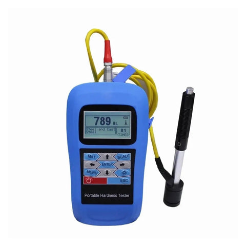 Dead On Reading Digital Leeb Hardness Tester With Beefy Metal Housing And Simple Usb Pc Hookup For Rockwell Brinell Vickers Scale Gauge Job Plus Crisp Backlit Lcd Screen Gear, portable hardness tester with display and probe.
