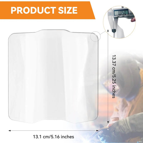 Front Cover Replacement Lenses Pro Grade For T94 T94i And T94-ARC Welding Helmets product size dimensions 13.1cm x 13.37cm