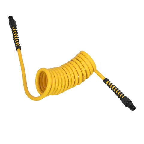 Heavy Duty No Nonsense Polyurethane Recoil Air Hose Zero Drama Self Coiling One Quarter Inch By Ten Foot Swivel Tubing coiled design