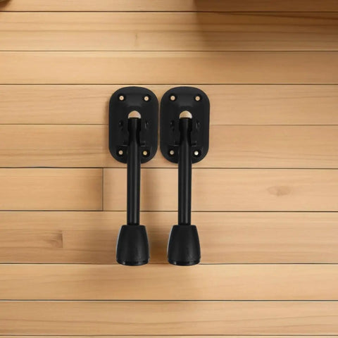 Go-To Foldable Metal Table Legs Set For Cabinets And Coffee Tables, heavy-duty iron with nonslip horse hoof feet on wood floor
