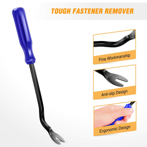 Fastener remover from 5 Piece Auto Trim Removal Tool Kit No Scratch Pry Set for Car Door Panels Clips and Dashboard