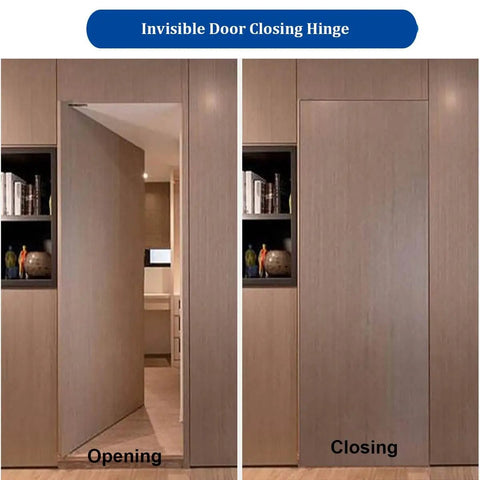 4 Pack Black Door Hinges With Automatic Closing And Spring Loaded Mechanism For 4 Inch Doors Adjustable Tension installed