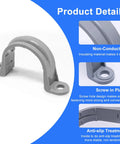 Killer One Inch Pvc Pipe Straps With Two Holes Rock Solid Conduit Clamps And Plastic Pipe Supports In Grey Color, showing a single clamp with screw holes.