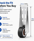 Dead Nuts Heavy Duty Vertical Track Roller Wheels With Quiet Rubber Casters And Zero Wobble Glide For Smooth Barn Doors Cabinets Closets And Home Workshop Builds support wheel for sliding doors with compact metal frame and rubber wheel.