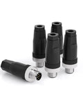 IP67 Waterproof M12 5 Pin Male Connector Field Wireable Straight Adapter, 5 pack, for Electric Bicycle Sensors, with Rugged PG7 Cable, 125V 4A