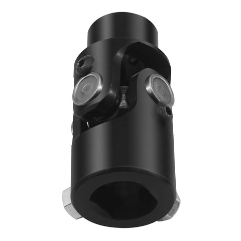 Double D Steering Universal Joint Shaft One Inch By Three Quarter Inch Black U Joint 83mm, front view