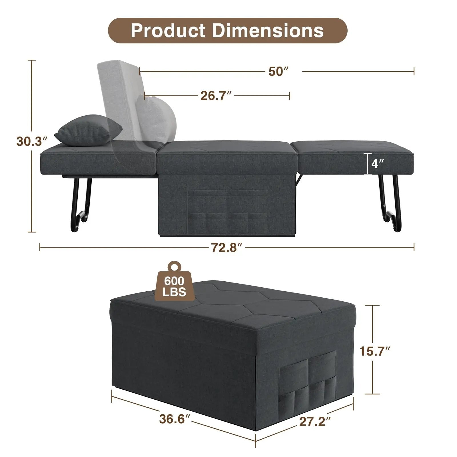 4 In 1 Sleeper Chair With Ottoman A Cozy Convertible Sofa