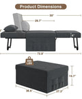 Dimensions of 4 In 1 Sleeper Chair With Ottoman A Cozy Convertible Sofa Bed For Living Room Or Office Dark Grey