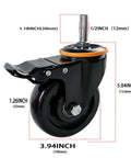 4 Inch Universal Caster Set Of 4 Heavy Duty Locking Wheels with 1.181 inch length, detailed view showing measurements