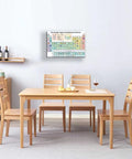 Colorful Periodic Table Poster With Real World Element Uses A Go To Visual Chemistry Learning Chart in dining room setting