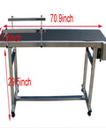 Heavy Duty 110V PVC Belt Conveyor Built Tough With Double Guardrails, 70.9 Inch Long Belt, 11.8 Inch Wide