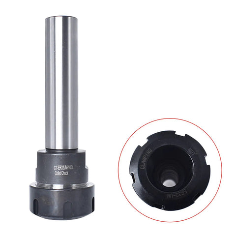 ER32 4In Long Straight Shank Collet Chuck Holder For CNC Milling Tooling, Alloy Steel, 1In Shank Diameter, 0.0003In Precision
