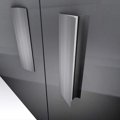 Self-Adhesive Edge Fingerpull Door Handle Screwless Peel And Stick Installation For Glass Wood Metal And Plastic Surfaces, front view