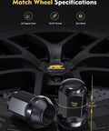 1/2-20 Lug Nuts For Jeep Wrangler JK 1987-2018 Liberty 2002-2012 Grand Cherokee 1993-2010 Black Closed End Solid Lug Nuts