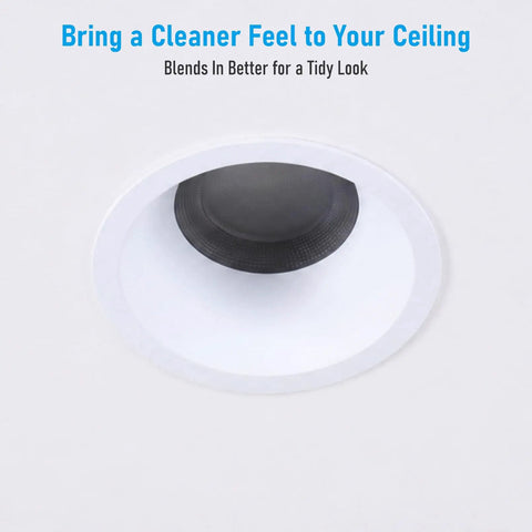 TORCHSTAR 2-Pack 4-Inch 5CCT LED Recessed Light with J-Box, Wet Location shown in a ceiling, featuring a slim bezel design.