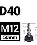 Eight Piece Adjustable Furniture Leveling Feet With Swivel Articulating Legs And Rigid Antislip Cushion Bottoms For No Sweat Setup And Dead Set Stable Room Arrangements with D40, M12, and 50mm dimensions.