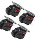Built Different Heavy Duty Level Adjustable Roller Casters, 1100 Lb Capacity Machine Movers And Work Table Gliders, four black rollers with plates.