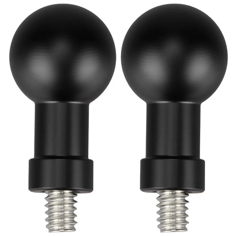 Aluminum 20mm Ball Mount Adapter With One Quarter Twenty Threaded Stud For Action Cameras And RAM Mounts Compatible With Insta360 One X3 X2 R RS GoPro DJI Osmo Phone Holders 20mm Ball Head Socket Arm, pair